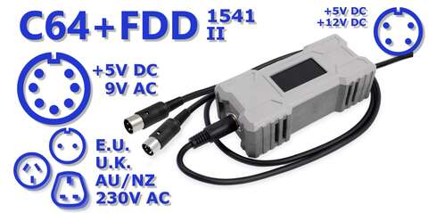 RetroPower PSU C64 FDD Dual International
