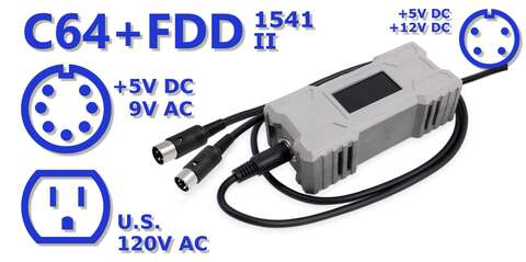 RetroPower PSU C64 FDD Dual US